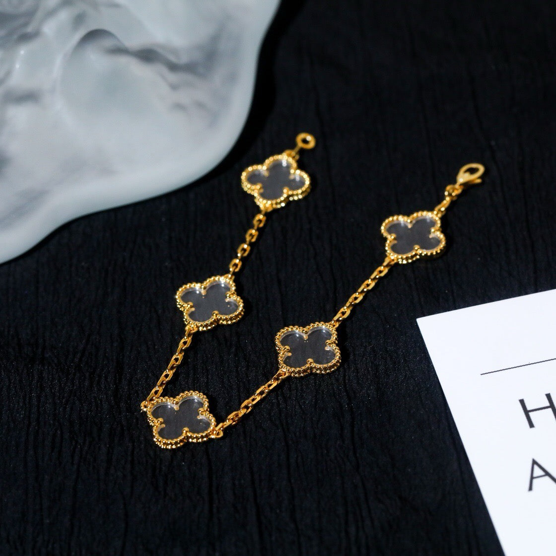 [Imperial]New CLOVER 5 MOTIF ROCK CRYSTAL BRACELET