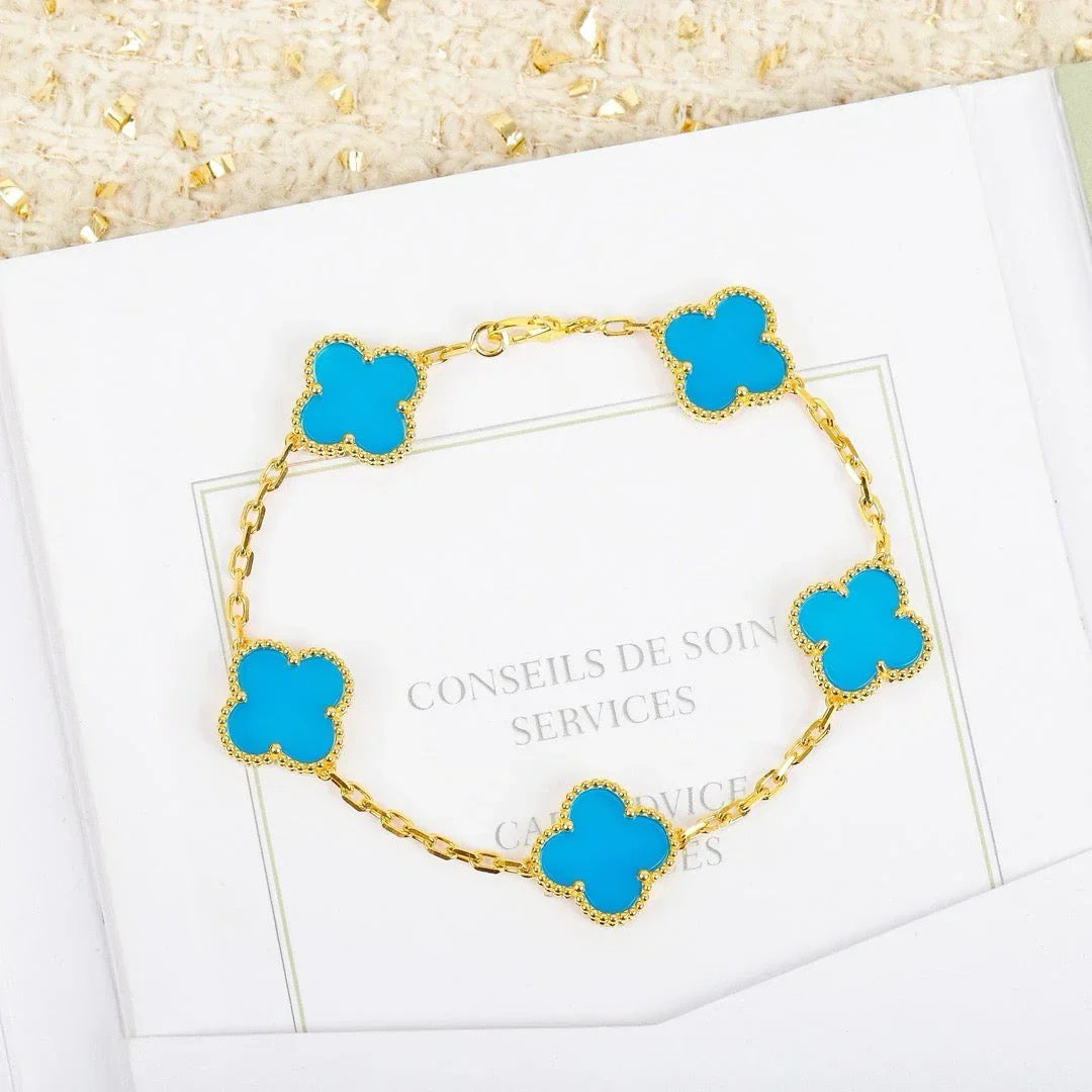 [Imperial]New  CLOVER 5 MOTIF TURQUOISE BRACELET COLLECTION