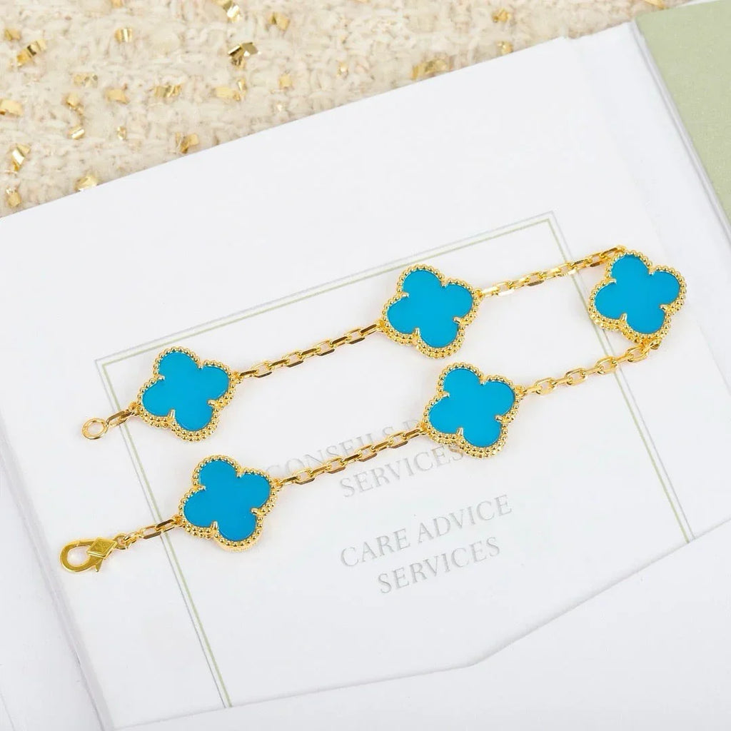 [Imperial]New  CLOVER 5 MOTIF TURQUOISE BRACELET COLLECTION