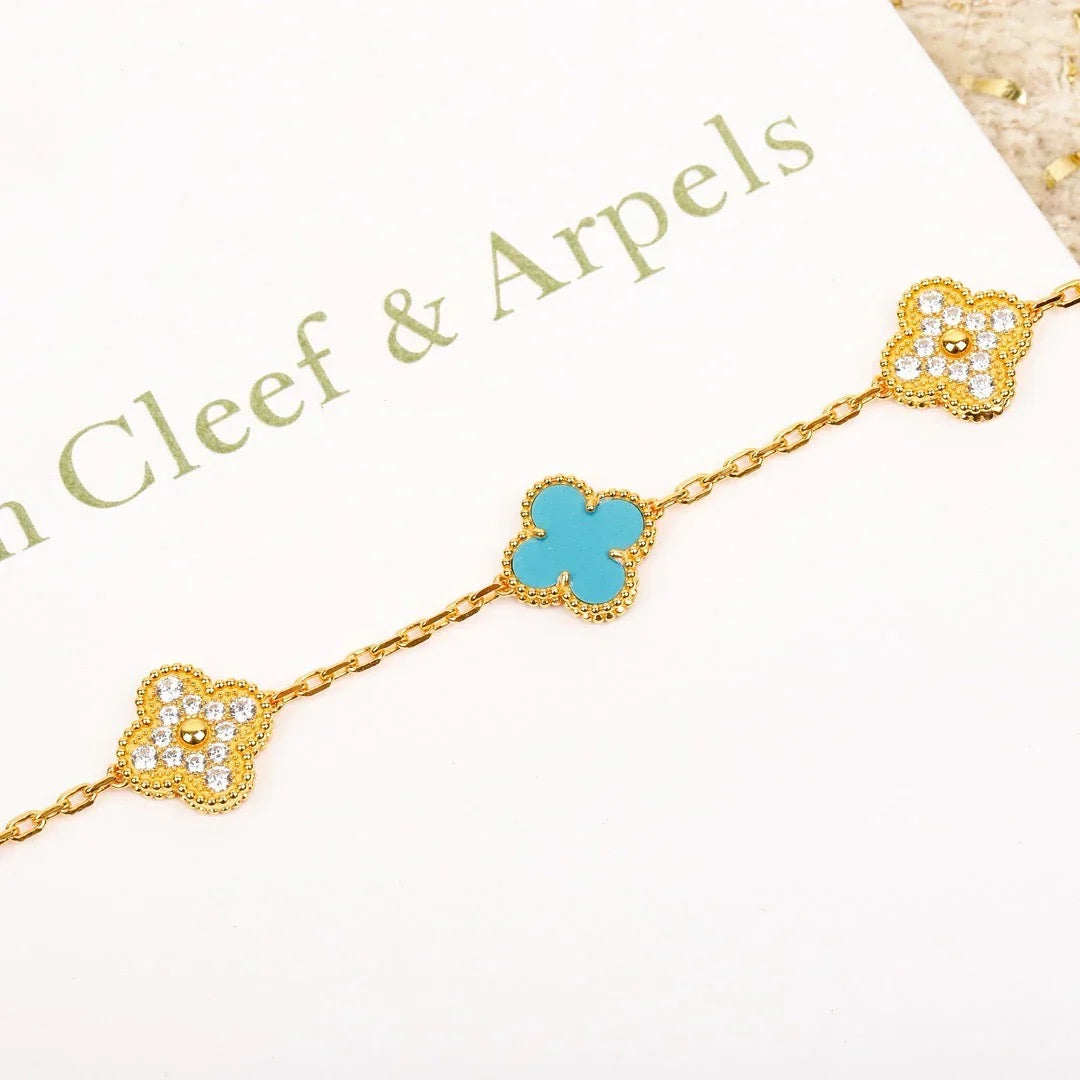 [Imperial]New  CLOVER 5 MOTIF TURQUOISE BRACELET COLLECTION
