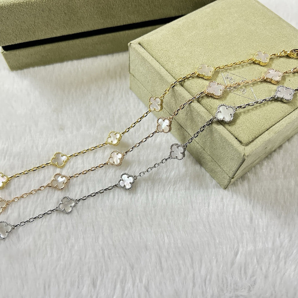 [Imperial]CLOVER 6 MOTIF WHITE MOP BRACELET