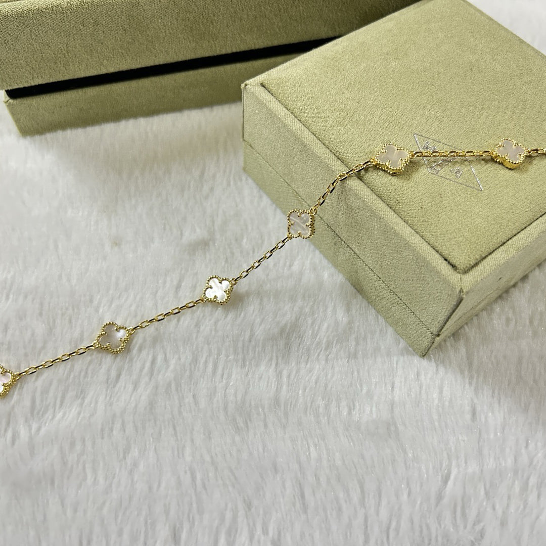 [Imperial]CLOVER 6 MOTIF WHITE MOP BRACELET