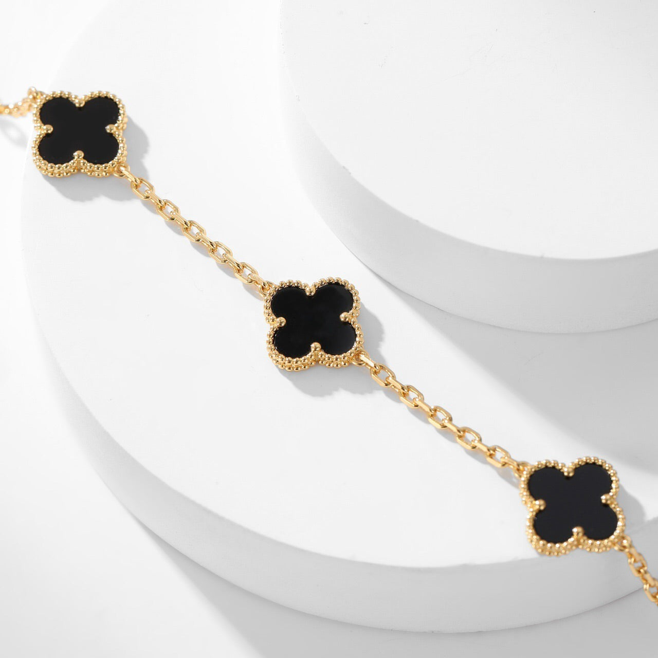 [Imperial] CLOVER 10 MOTIFS ONYX NECKLACE
