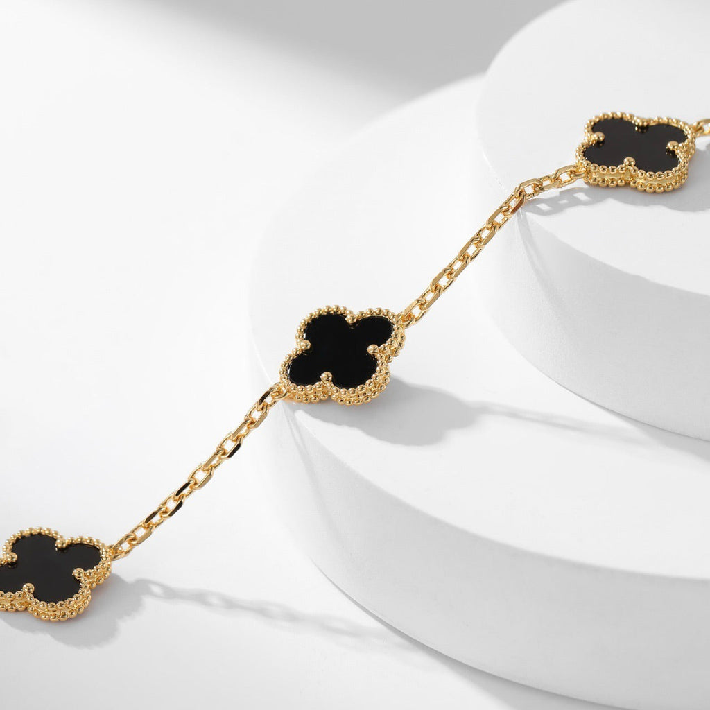 [Imperial] CLOVER 10 MOTIFS ONYX NECKLACE