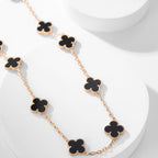 [Imperial] CLOVER 10 MOTIFS ONYX NECKLACE