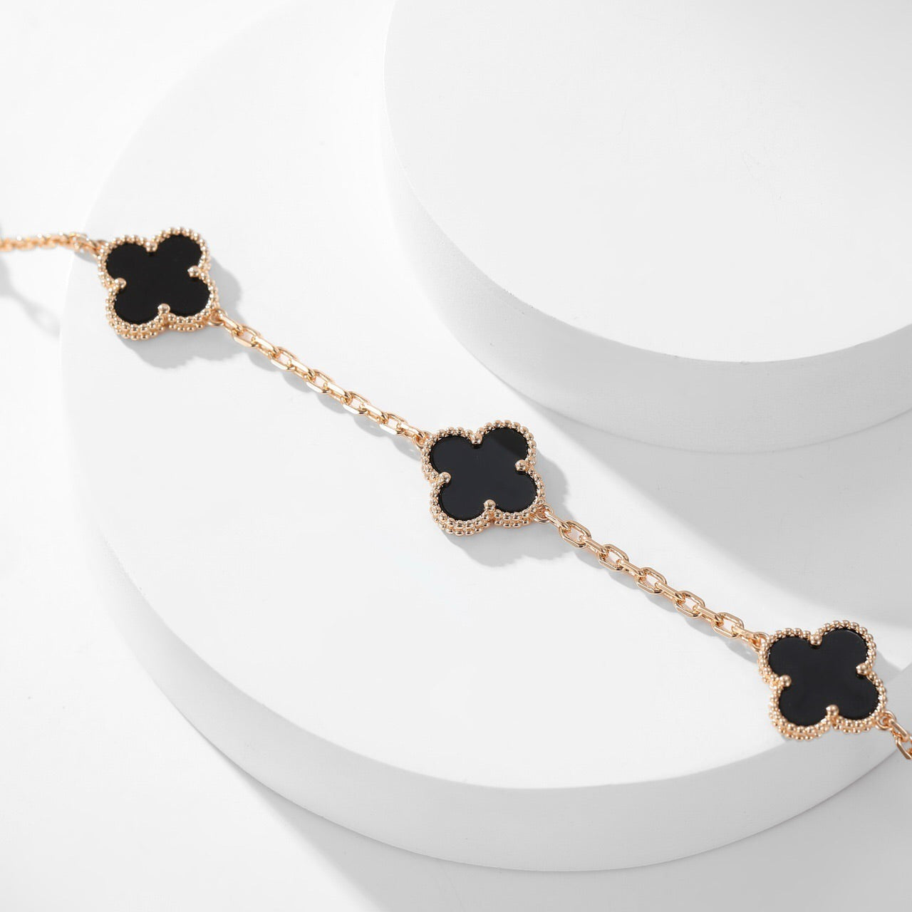 [Imperial] CLOVER 10 MOTIFS ONYX NECKLACE