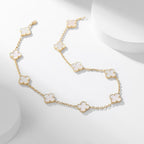 [Imperial] CLOVER 10 MOTIFS WHITE MOTHER OF PEARL NECKLACE