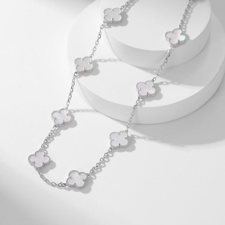 [Imperial] CLOVER 10 MOTIFS WHITE MOTHER OF PEARL NECKLACE