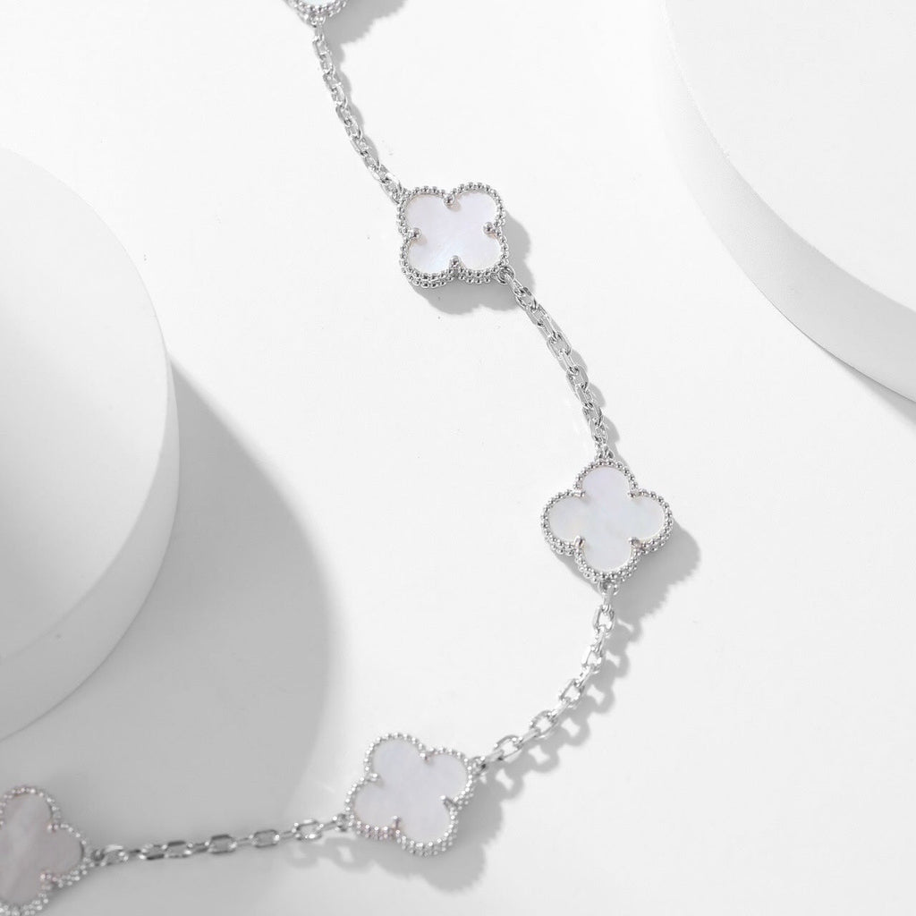 [Imperial] CLOVER 10 MOTIFS WHITE MOTHER OF PEARL NECKLACE