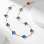 [Imperial] CLOVER 10 MOTIFS BLUE AGATE NECKLACE