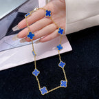 [Imperial] CLOVER 10 MOTIFS BLUE AGATE NECKLACE