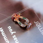 [Imperial] FORC LARGE HORSESHOE  COLORED DIAMOND BRACELET SILVER