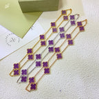 [Imperial] CLOVER 10 MOTIFS  PURPLE VIOLET  NECKLACE