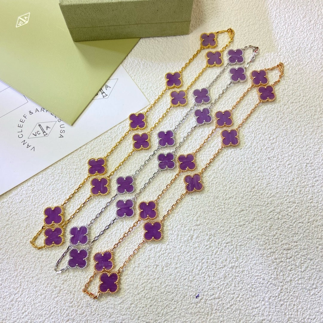 [Imperial] CLOVER 10 MOTIFS  PURPLE VIOLET  NECKLACE