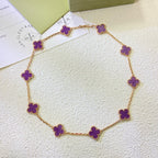 [Imperial] CLOVER 10 MOTIFS  PURPLE VIOLET  NECKLACE