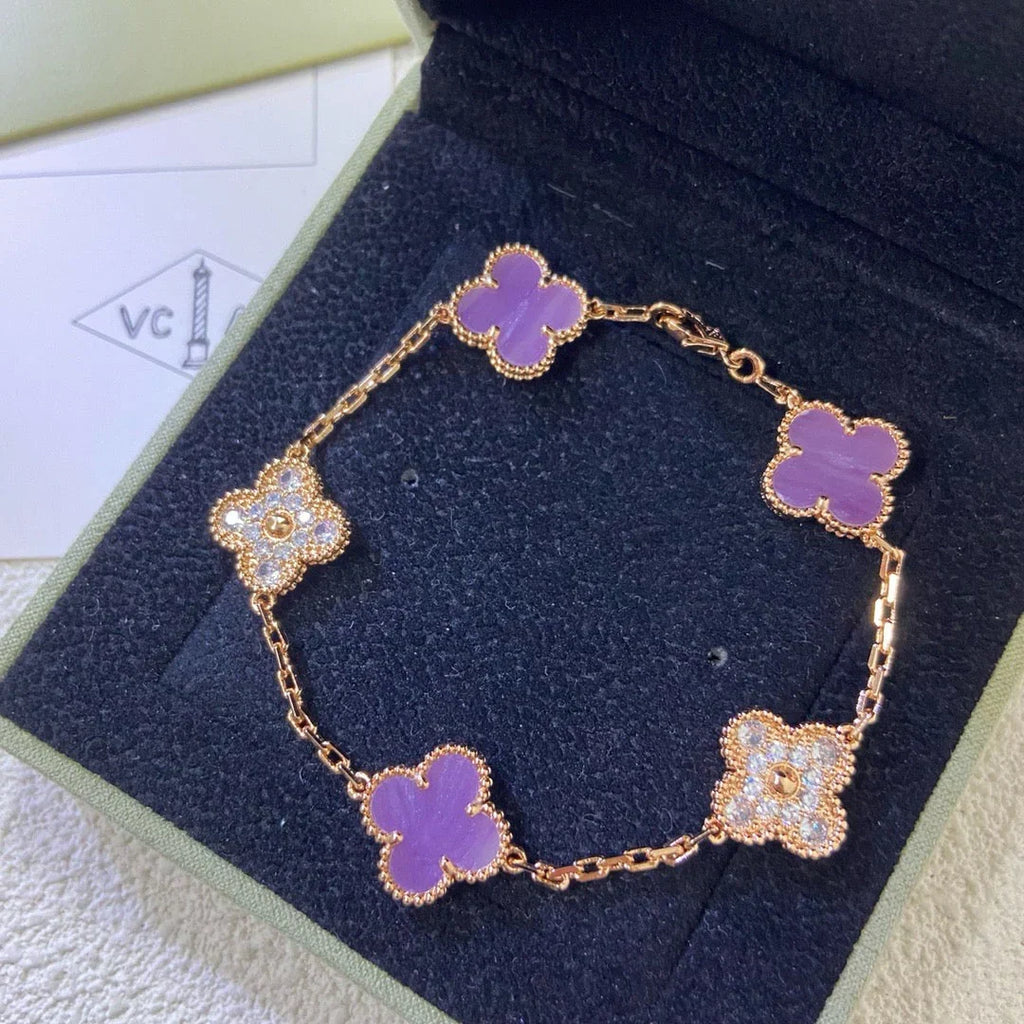 [Imperial]New  CLOVER 5 MOTIF VIOLET BRACELET COLLECTION
