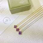 [Imperial] CLOVER 15MM DIAMOND  PURPLE VIOLET NECKLACE