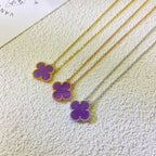 [Imperial] CLOVER 15MM  PURPLE VIOLET NECKLACE