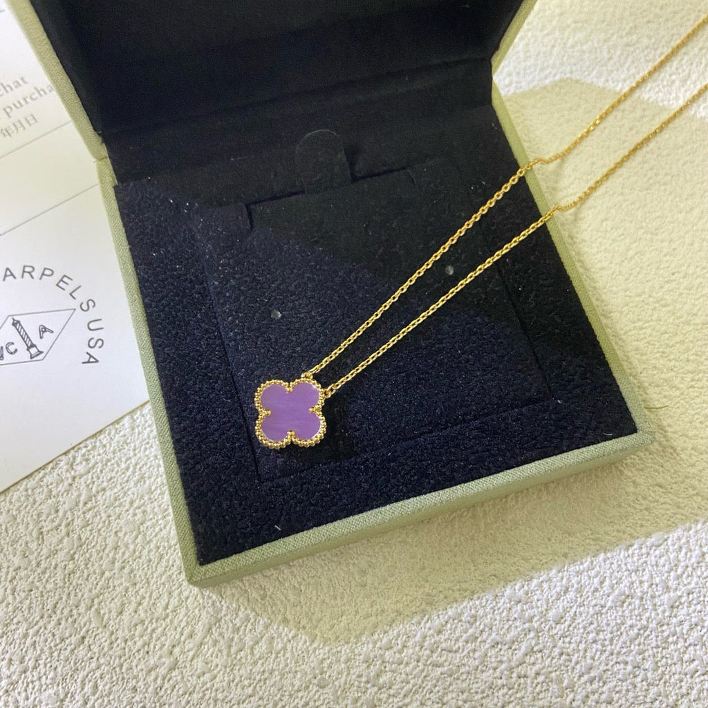 [Imperial] CLOVER 15MM  PURPLE VIOLET NECKLACE