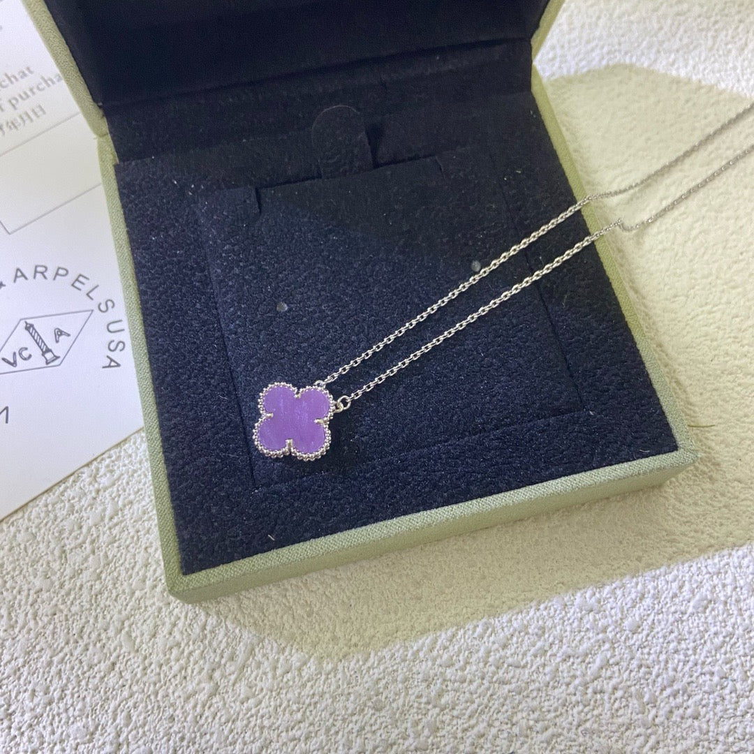 [Imperial] CLOVER 15MM  PURPLE VIOLET NECKLACE