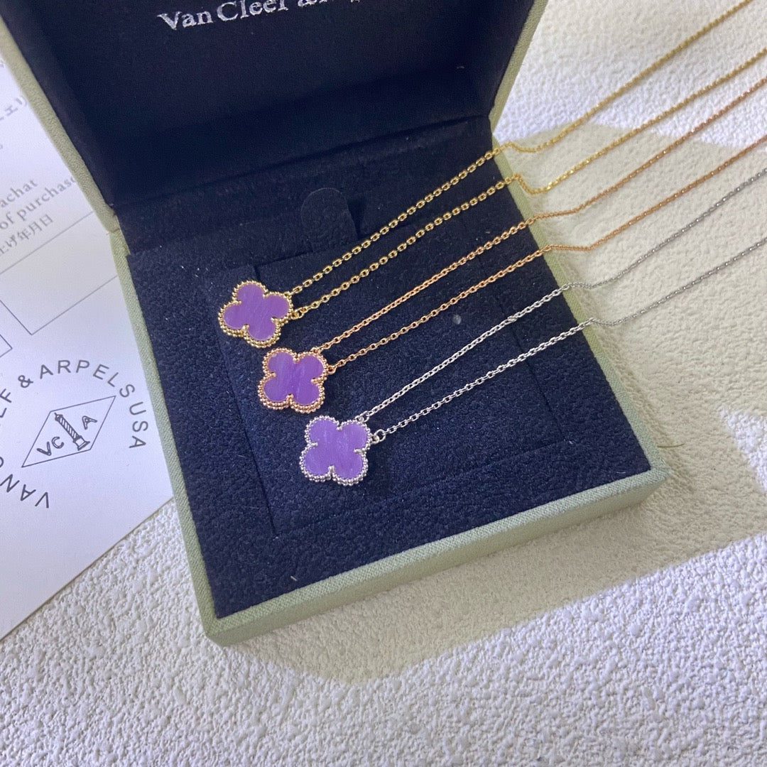 [Imperial] CLOVER 15MM  PURPLE VIOLET NECKLACE