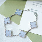 [Imperial]New  CLOVER 5 MOTIF PURPLE CHALCEDONY BRACELET COLLECTION