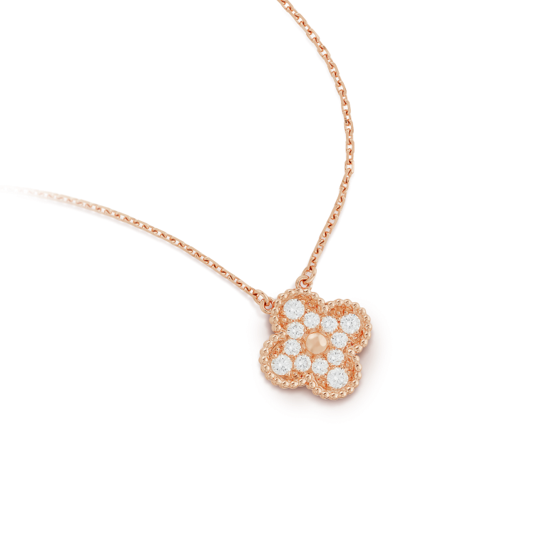 [Imperial] CLOVER 15MM DIAMOND SINGLE FLOWER NECKLACE