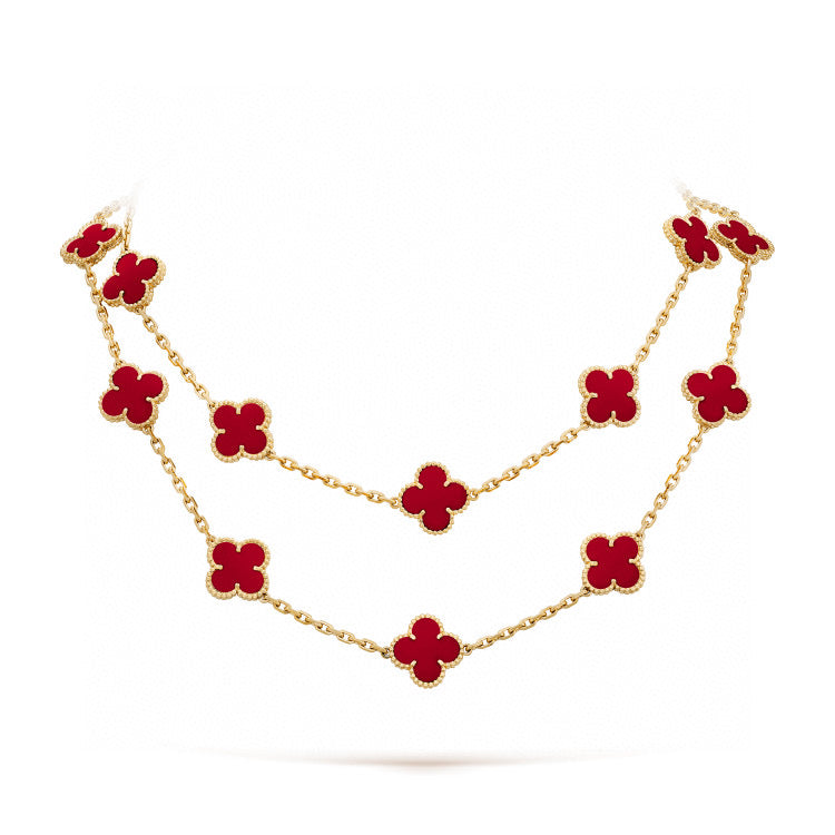 [Imperial] CLOVER 20 MOTIFS CARNELIAN NECKLACE