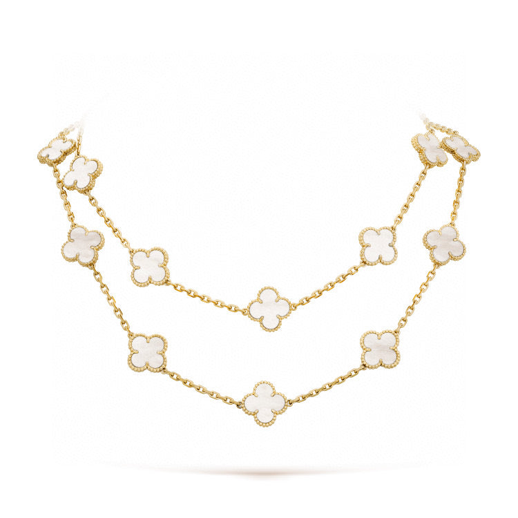 [Imperial] CLOVER 20 MOTIFS WHITE MOP NECKLACE