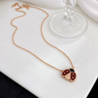 [Imperial] LUCKY  CARNELIANS LADYBUG NECKLACE