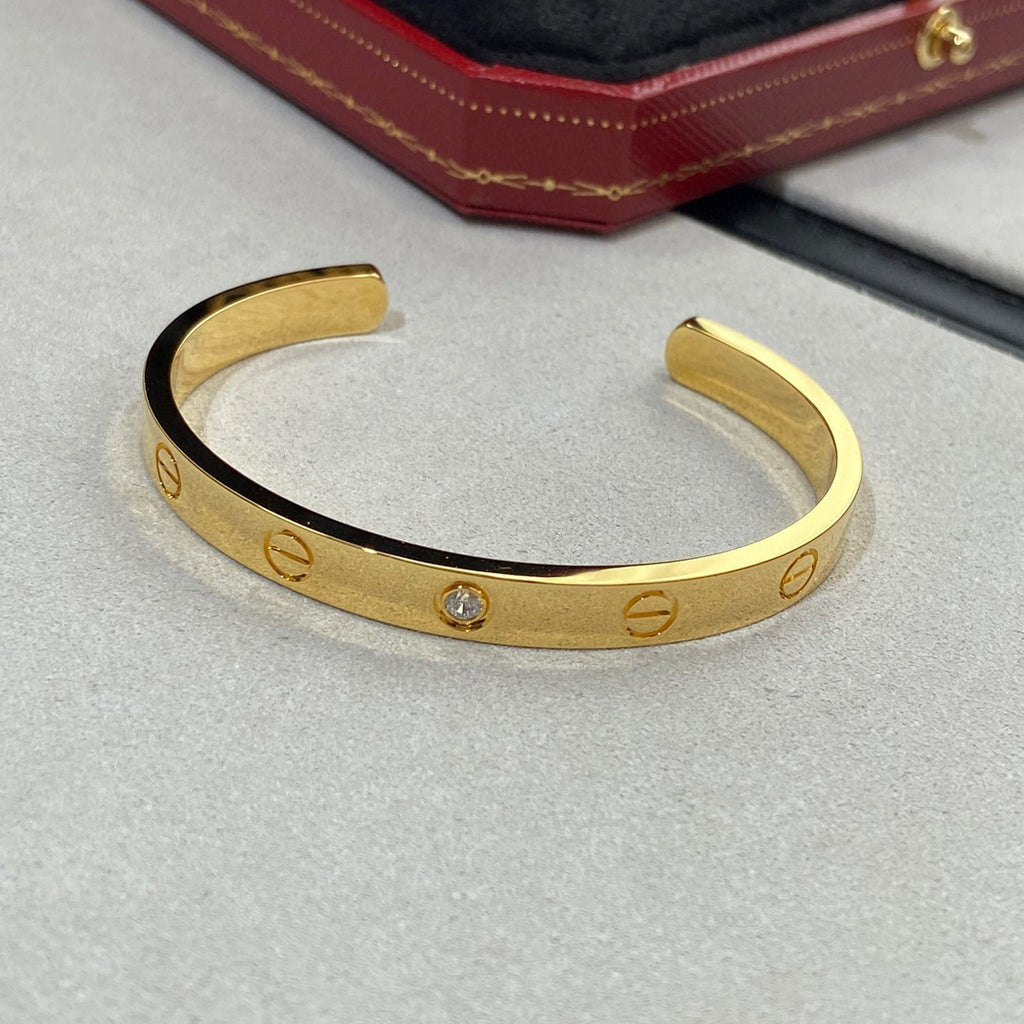 [Imperial] LOVE BRACELET 6.1MM 1 DIAMOND OPEN CUFF