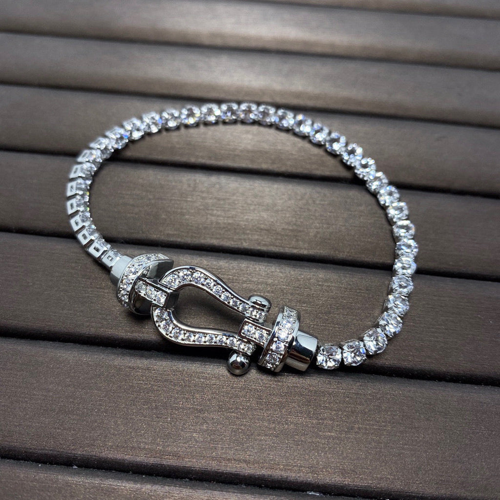 [Imperial] FORCE  LARGE HORSESHOE FULL DIAMOND TENNIS BRACELET