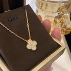 [Imperial] CLOVER 15MM DIAMOND SINGLE FLOWER NECKLACE