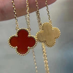 [Imperial] CLOVER 15MM CARNELIAN SINGLE FLOWER NECKLACE