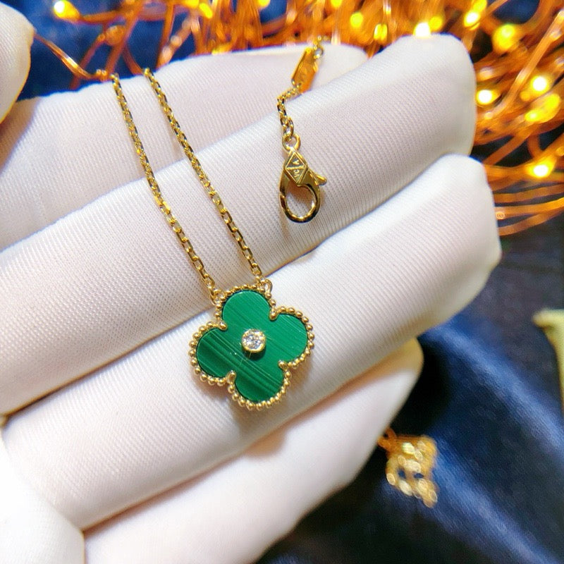 [Imperial] CLOVER 15MM DIAMOND TURQUOISE NECKLACE