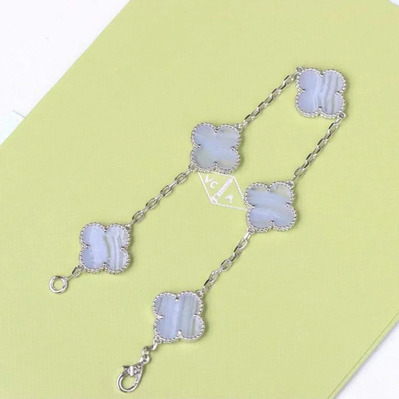 [Imperial]New  CLOVER 5 MOTIF PURPLE CHALCEDONY BRACELET COLLECTION