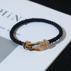 [Imperial] FORCE LARGE HORSESHOE BLACK WHITE DIAMOND BRACELET ROSE GOLD
