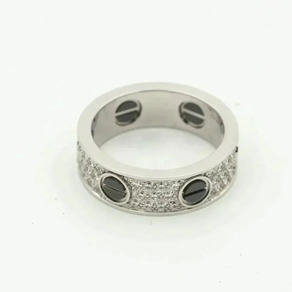 [Imperial] LOVE RING 5.5MM DIAMONDS PAVED CERAMIC