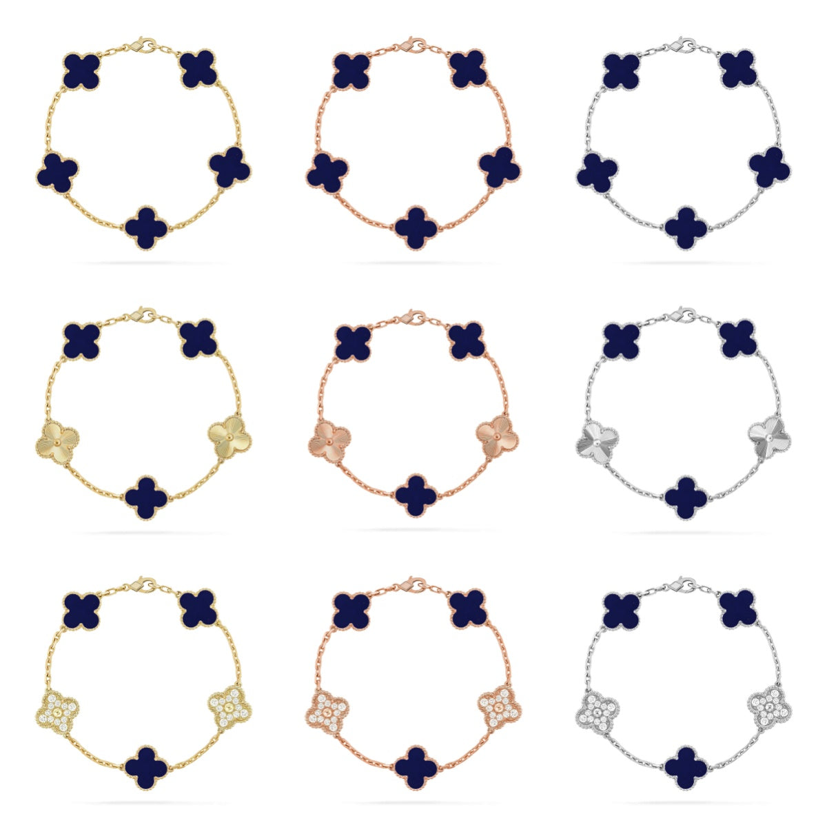 [Imperial]New CLOVER 5 MOTIF LAPIS LAZULI BRACELET COLLECTION