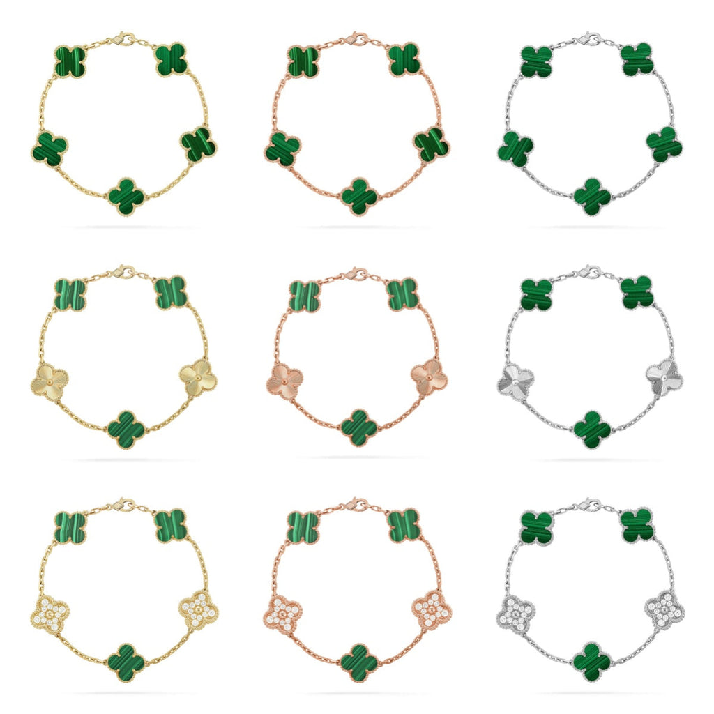 [Imperial]New  CLOVER 5 MOTIF MALACHITE BRACELET COLLECTION