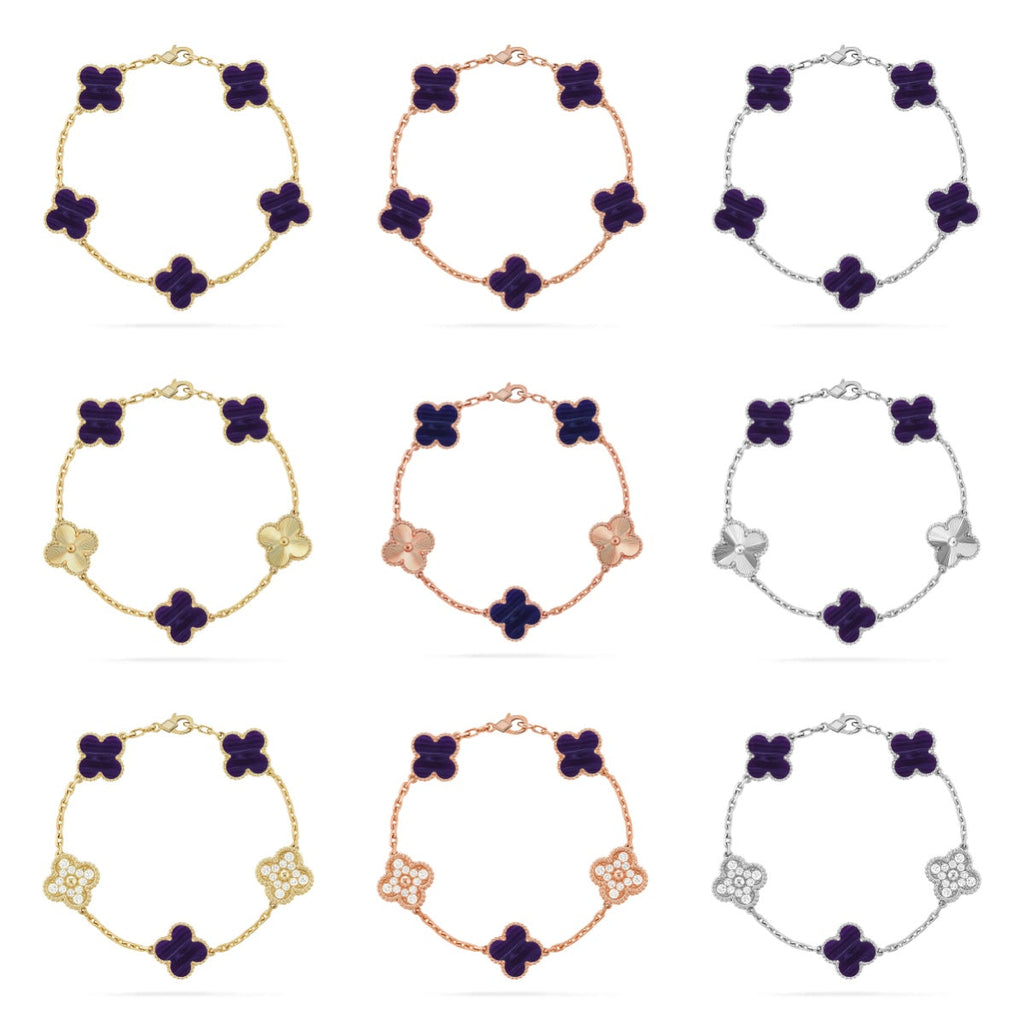 [Imperial]New CLOVER 5 MOTIF PURPLE STRIPES BRACELET COLLECTION