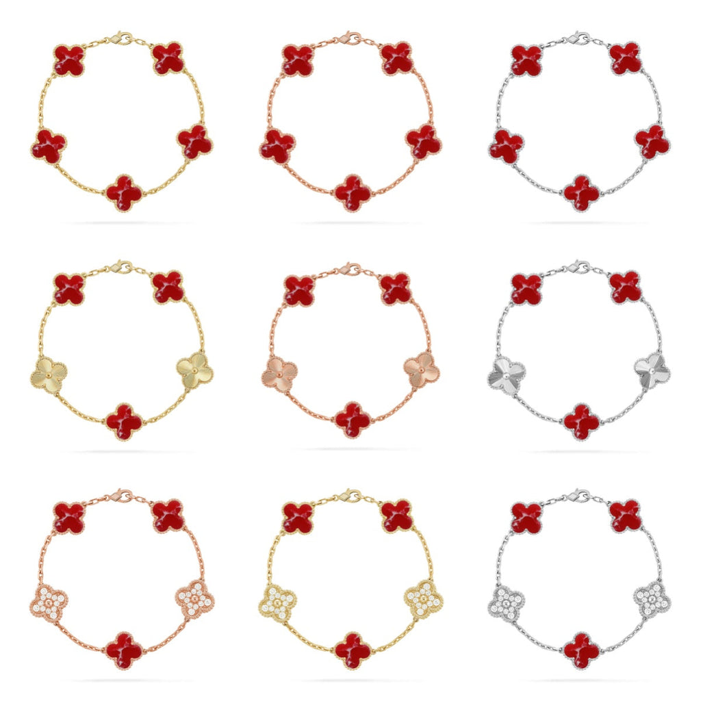 [Imperial]New CLOVER 5 MOTIF RED PATTERN BRACELET COLLECTION