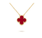 [Imperial] CLOVER 15MM CARNELIAN SINGLE FLOWER NECKLACE
