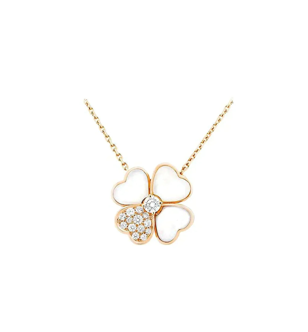 [Imperial] CLOVER MOP DIAMOND ROSE GOLD NECKLACE