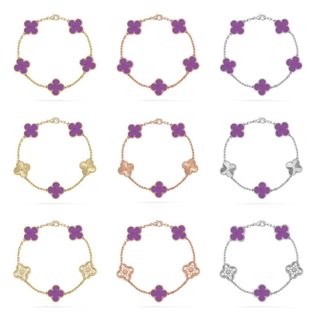 [Imperial]New  CLOVER 5 MOTIF VIOLET BRACELET COLLECTION