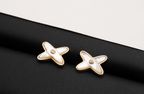 [Imperial] JEUX DE WHITE MOP PINK GOLD DIAMOND EARRINGS
