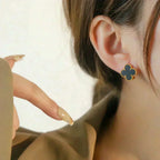 [Imperial] CLOVER MEDIUM 1 MOTIFS  ONYX STUD EARRINGS