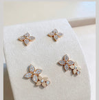 [Imperial] STAR BLOSSOM STUD EARRINGS PINK GOLD DIAMONDS