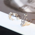 [Imperial] CREOLES MY TWIN 2 RANGS SILVER DIAMOND EARRINGS