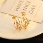 [Imperial] CREOLES MY TWIN 2 RANGS SILVER DIAMOND EARRINGS